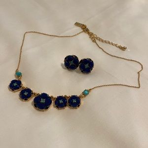 Kate Spade blue necklace and earrings set